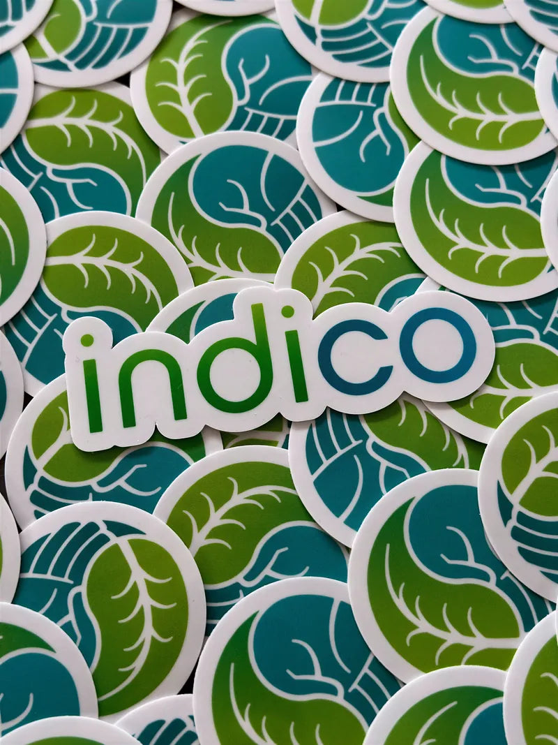 Indico pile of die cut leaf stickers
