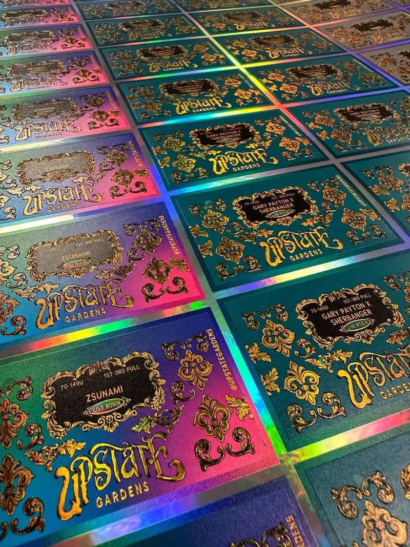 Upstate holo label sheet gold foil