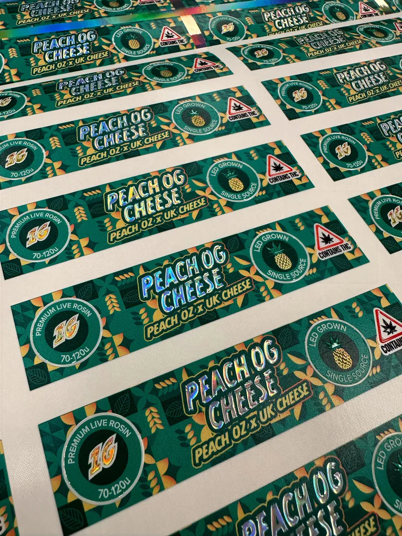 Peach og cheese holo labels