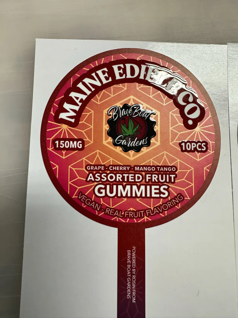 Maine edible co large round gummy label