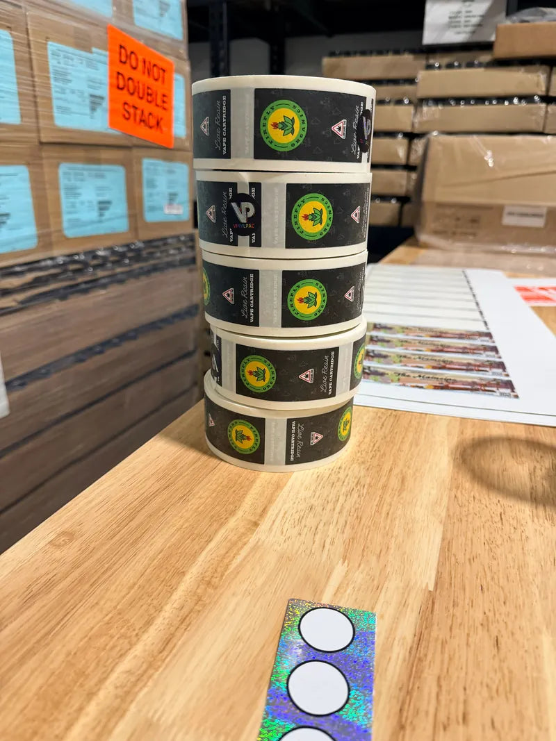 Stacked label rolls