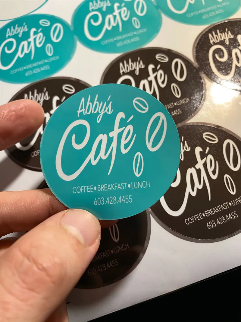 Abby s cafe abby s cafe round stickers in ha