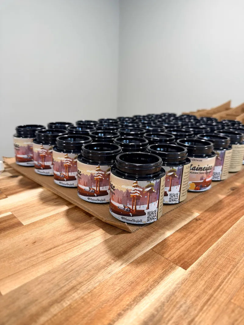 Rows of labeled jars