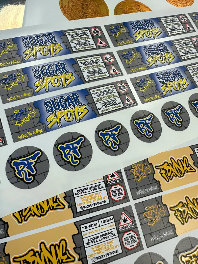 Sugar spots label sheet