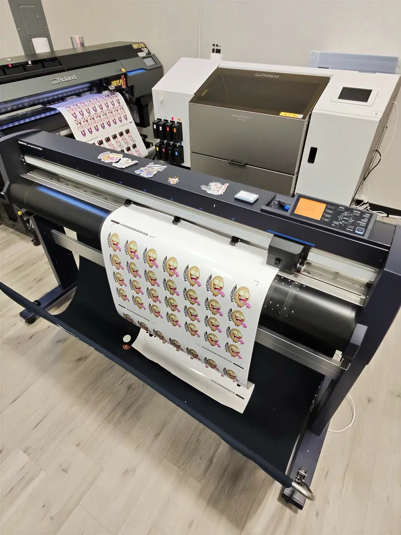Cutter with printed sheet