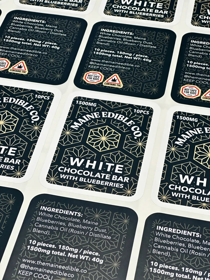 Maine edible co black label sheets close