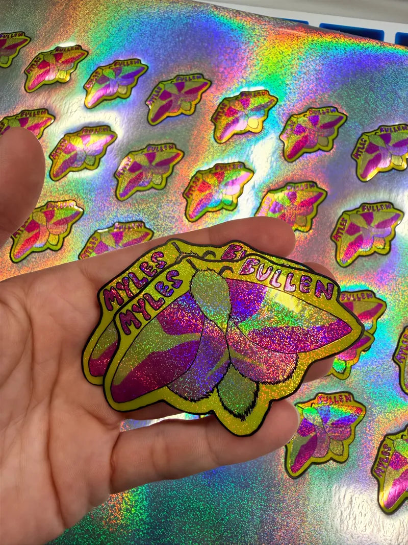 Holo sticker sheet with die cut