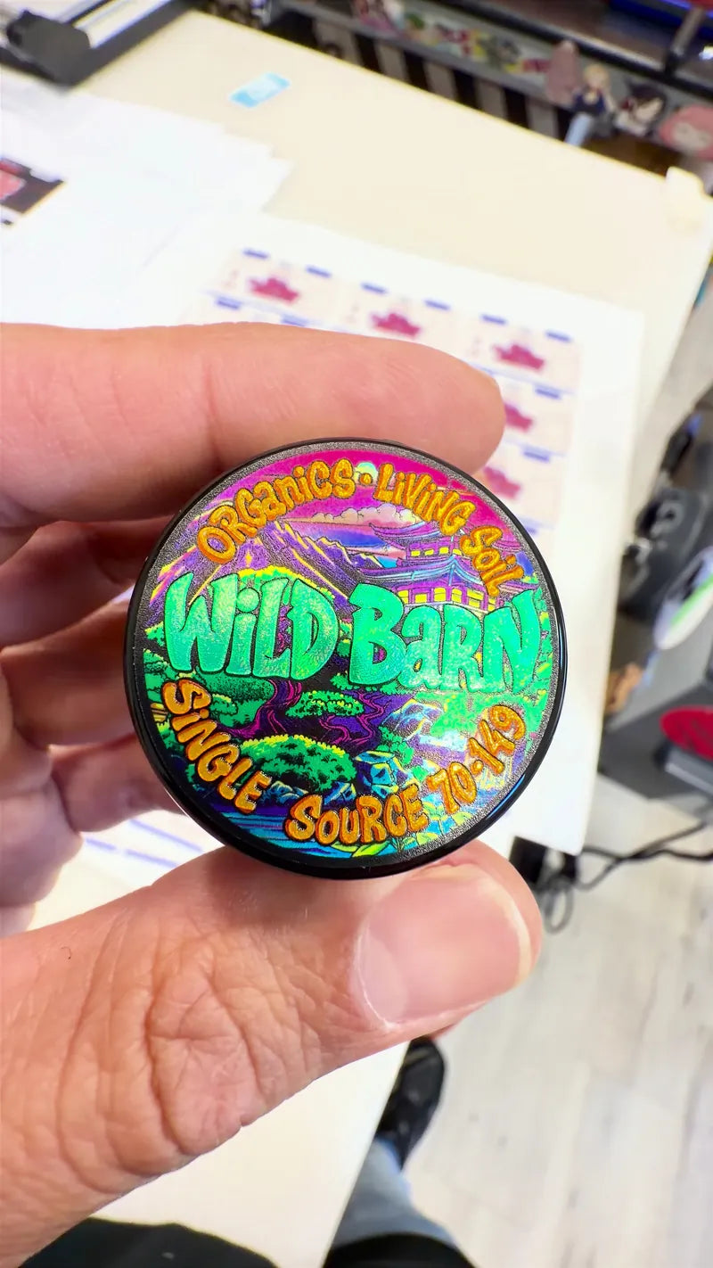 Neon green holographic jar lid