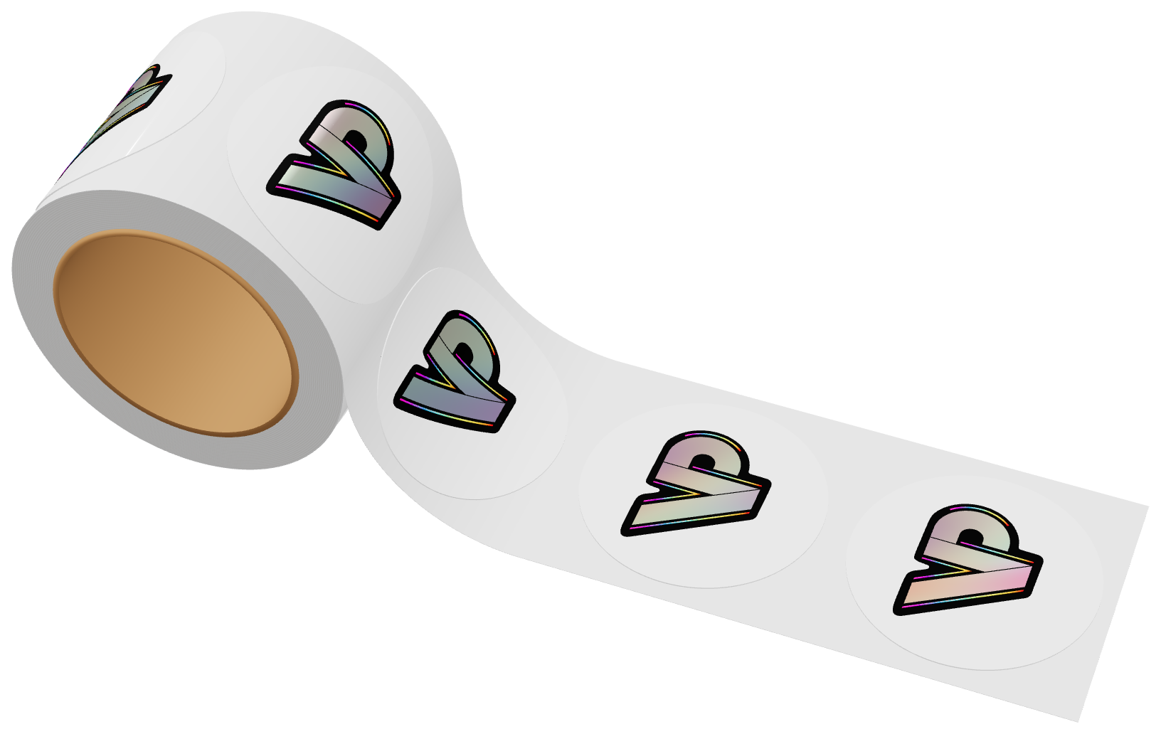 Roll of holographic VINYLPAC labels