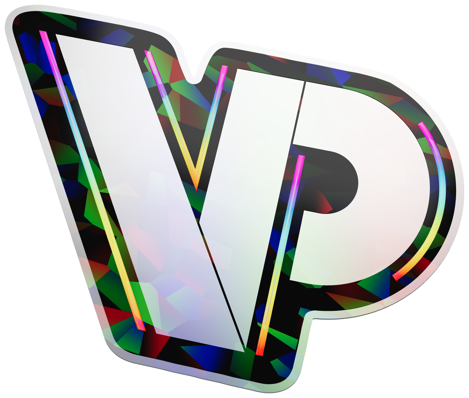 Holographic VINYLPAC sticker with Fracture laminate