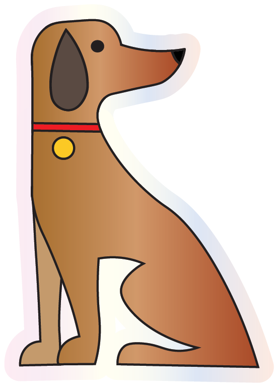 Original illustrated dog sticker