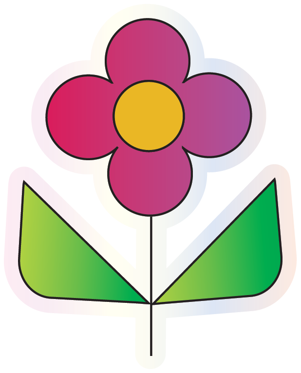 Original illustrated flower sticker